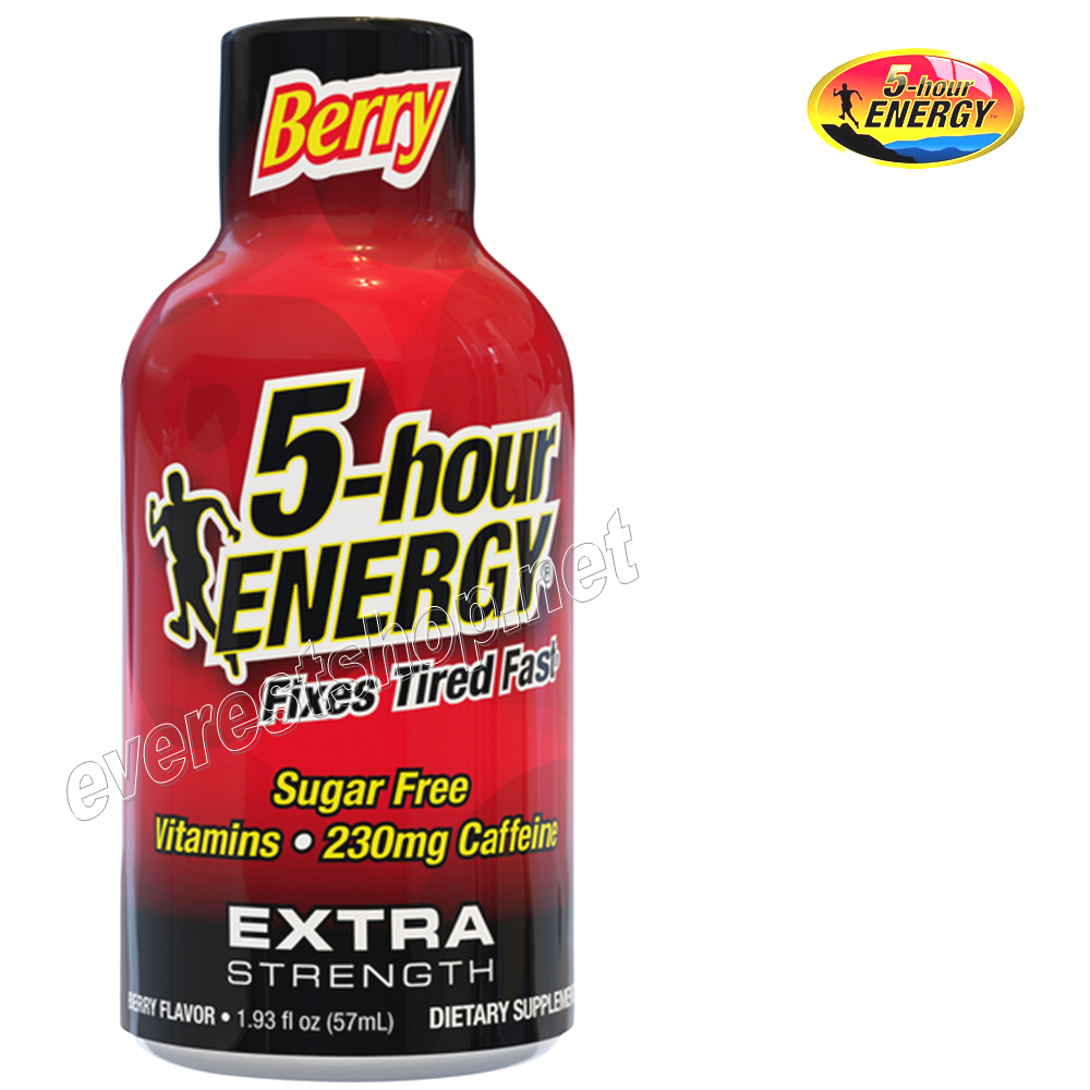 5 HOUR ENERGY EXTRA BERRY Five Hour Energy Drink * Extra Strength Berry * 12 pcs - Image 1
