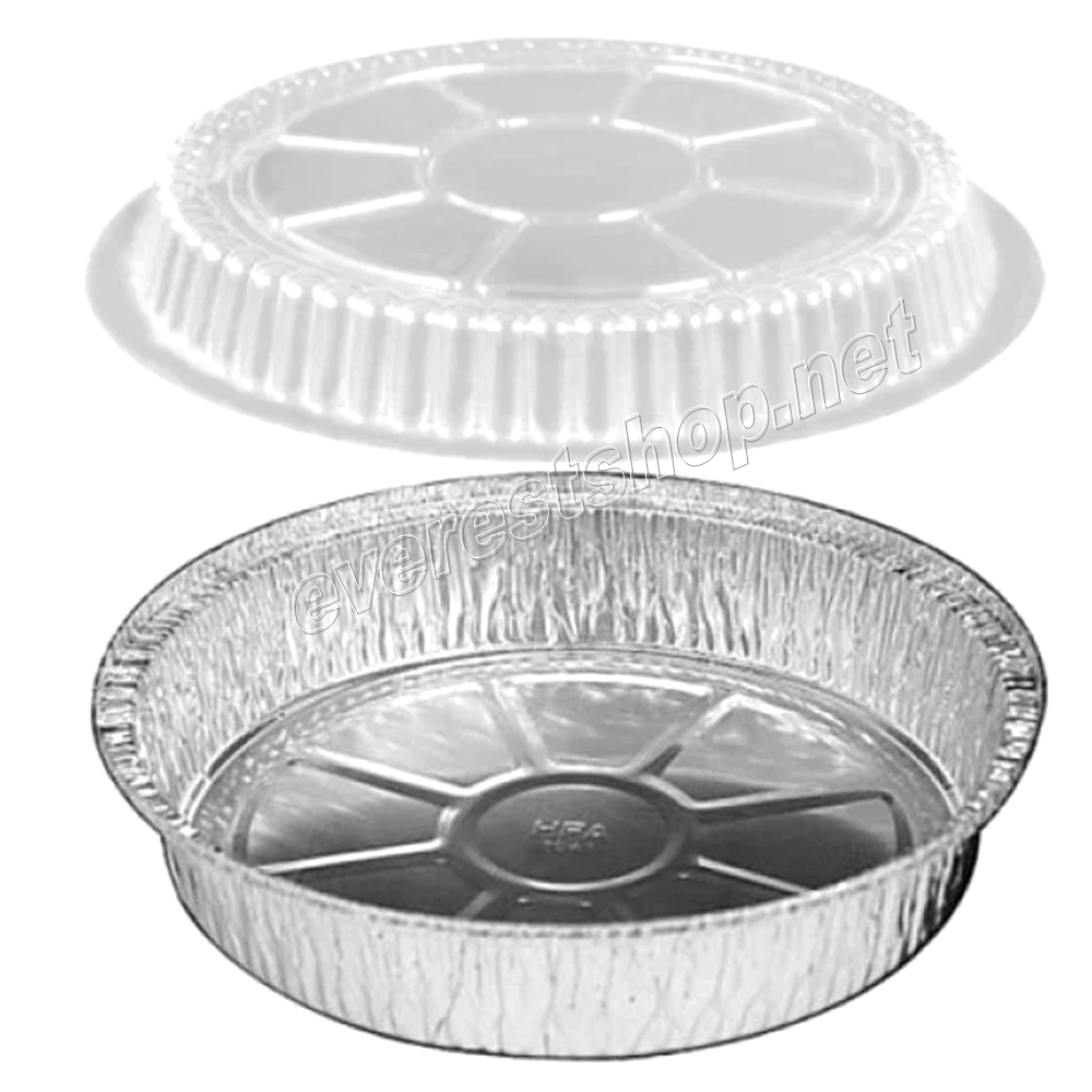 ALUMINUM FOOD CONTAINER Aluminum Food Container with Clear Plastic Dome Lid Combo * 9 inch * 500 pcs Set - Image 1