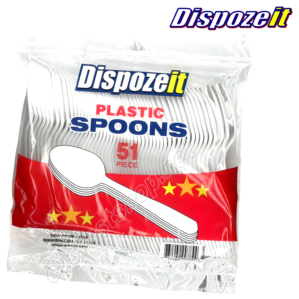 DISPOSEIT PLASTIC SPOON Dispozeit Plastic Light Duty 51 pcs * Spoon * 12 Pcs - Image 1