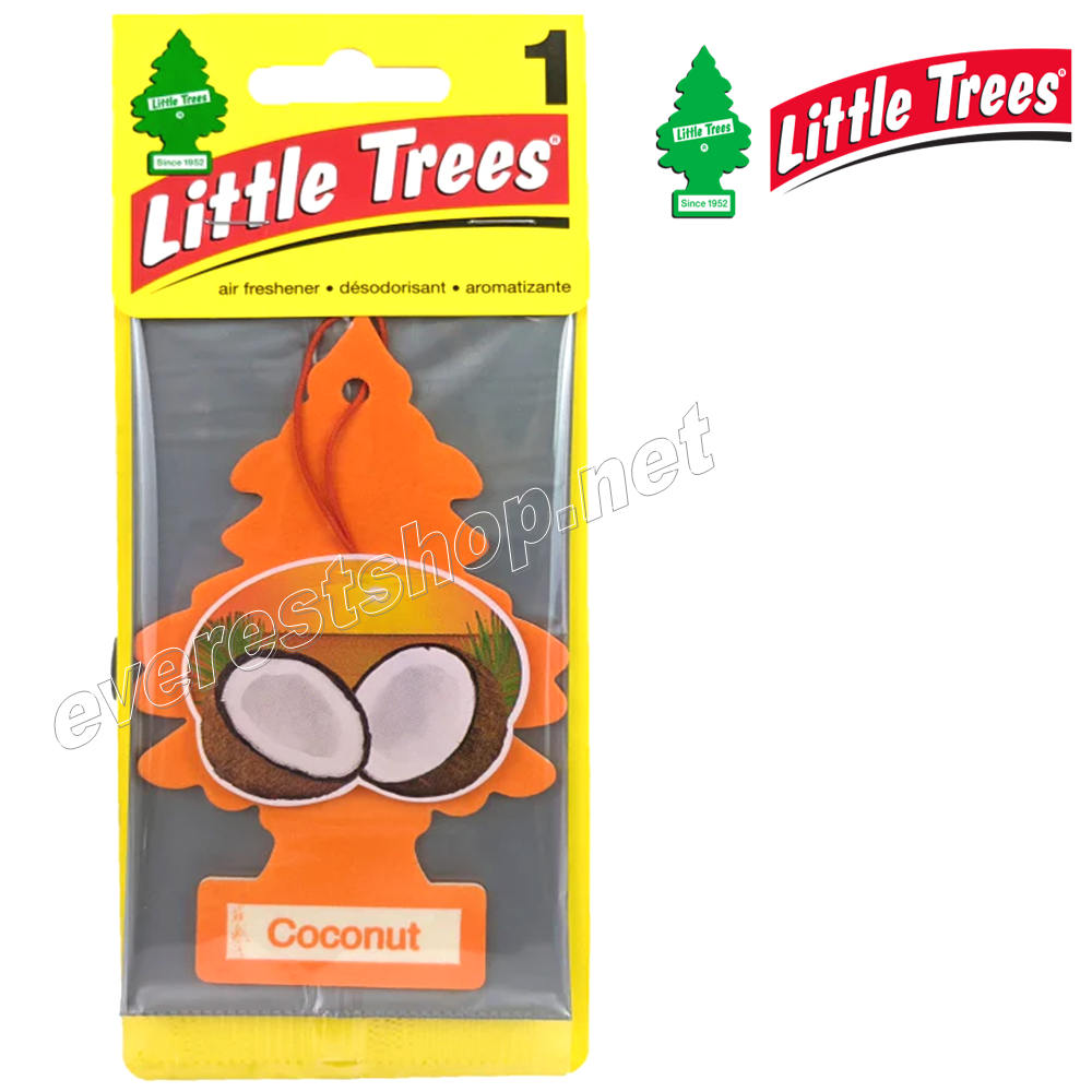 LITTLE TREES CAR FRESHENER COCONUT Little Trees Car Freshener * Coconut * 1`s x 24 ct - Image 1