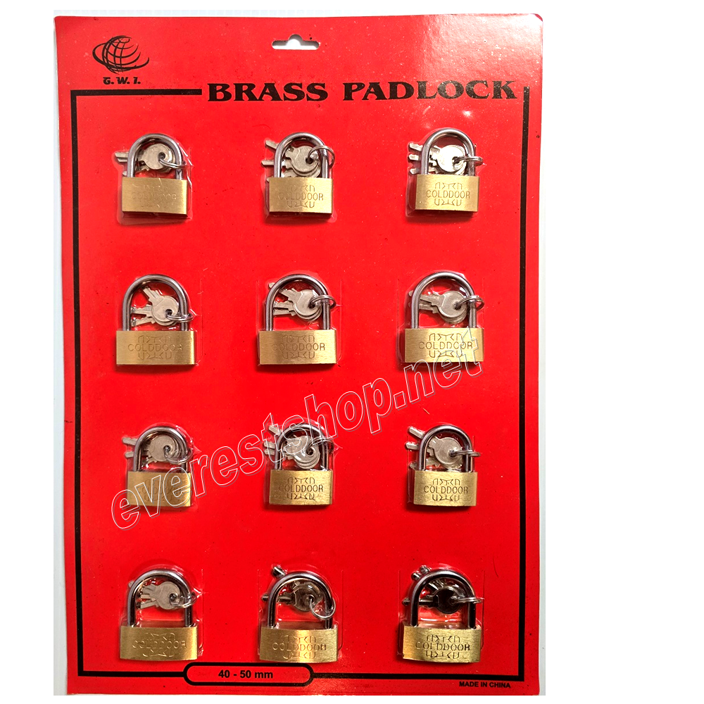 PADLOCK 40-50 mm Brass Padlock Assorted Display * 40-50 mm * 12 pcs - Image 1