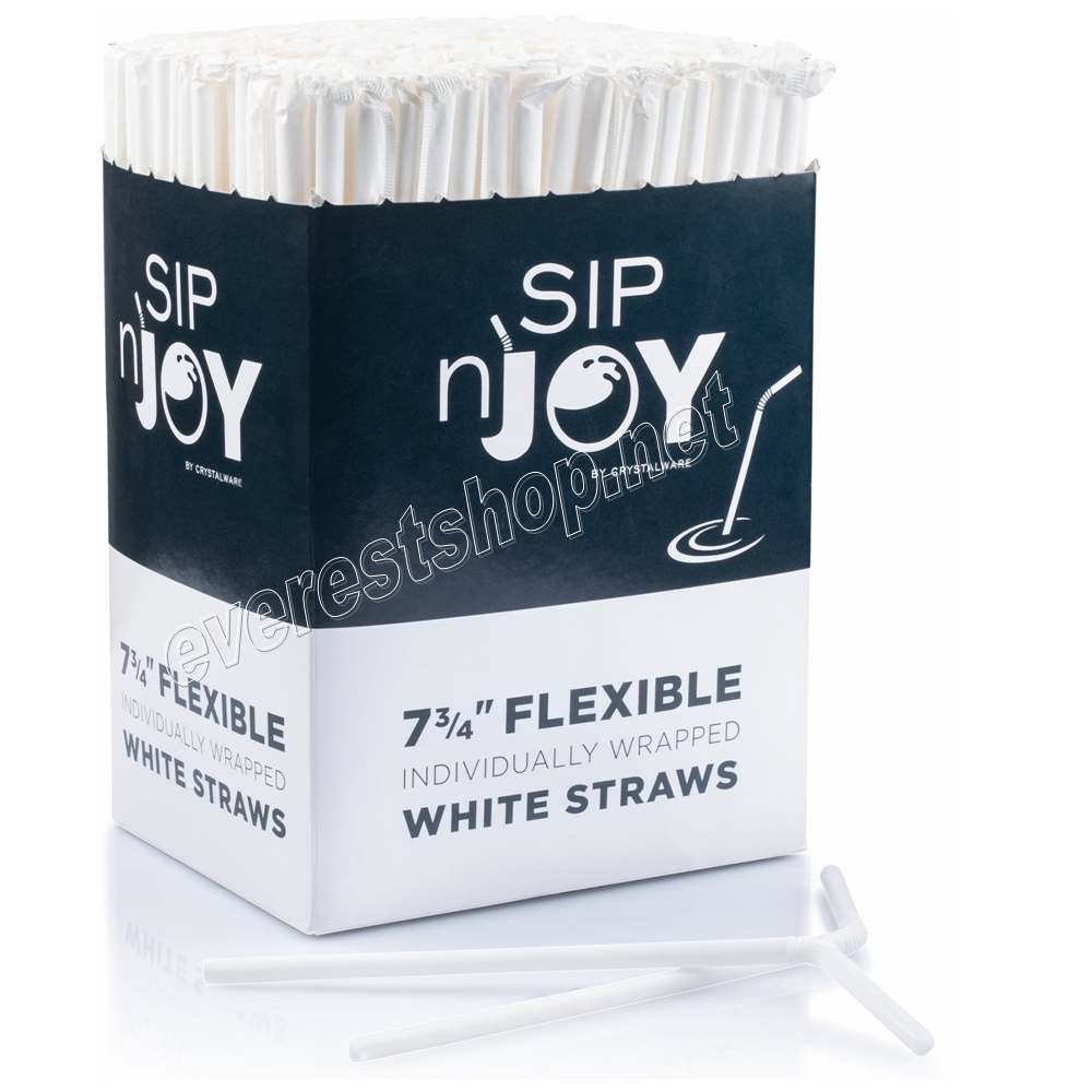 PLASTIC STRAW Plastic Drinking Straw 7 3/4 500 ct Pack x 24 Packs - Image 1