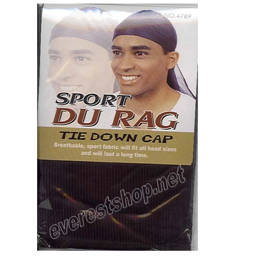 DURAG BLACK Durag Sport Tie Down Cap * Black * 12 pcs - Image 1