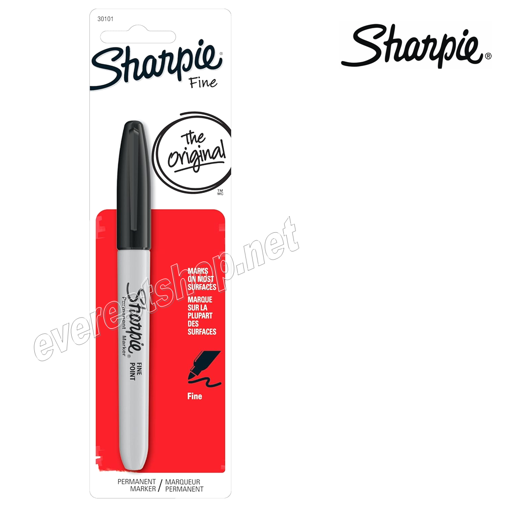 SHARPIE MARKER Sharpie Black Permanent Marker Blister * Fine * 6 pcs - Image 1