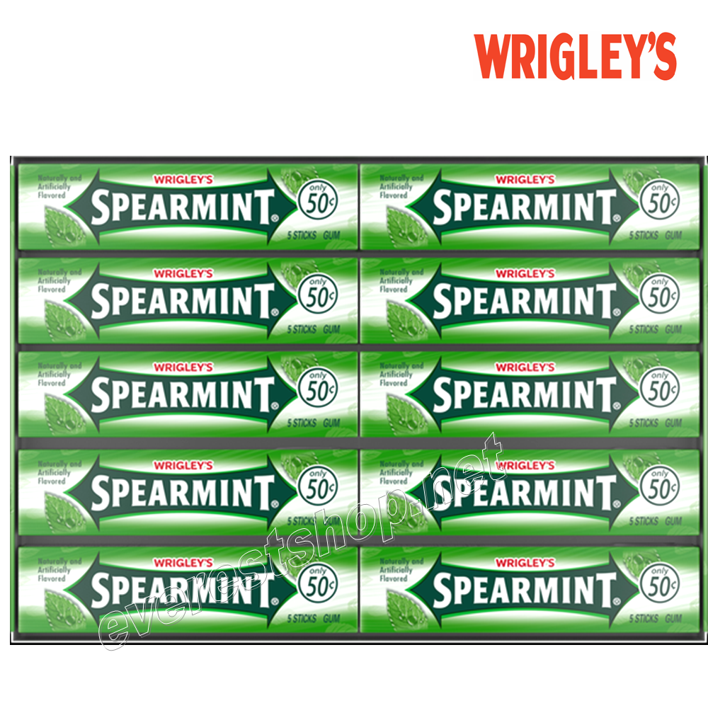 WRIGLEYS 50 CENTS GUM SPEARMINT Wrigley's Gum Pre priced 50 Cents * Spearmint * 40 Count - Image 1