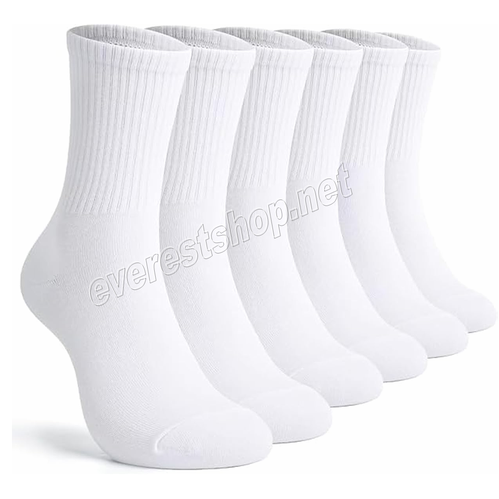 LONG ANCLE SPORT SOCKS.png 01 Long Ancle Sport Socks * White * 12 pcs - Image 1