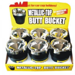Butt Bucket Metalic Top Ashtray for Car * 6 pcs