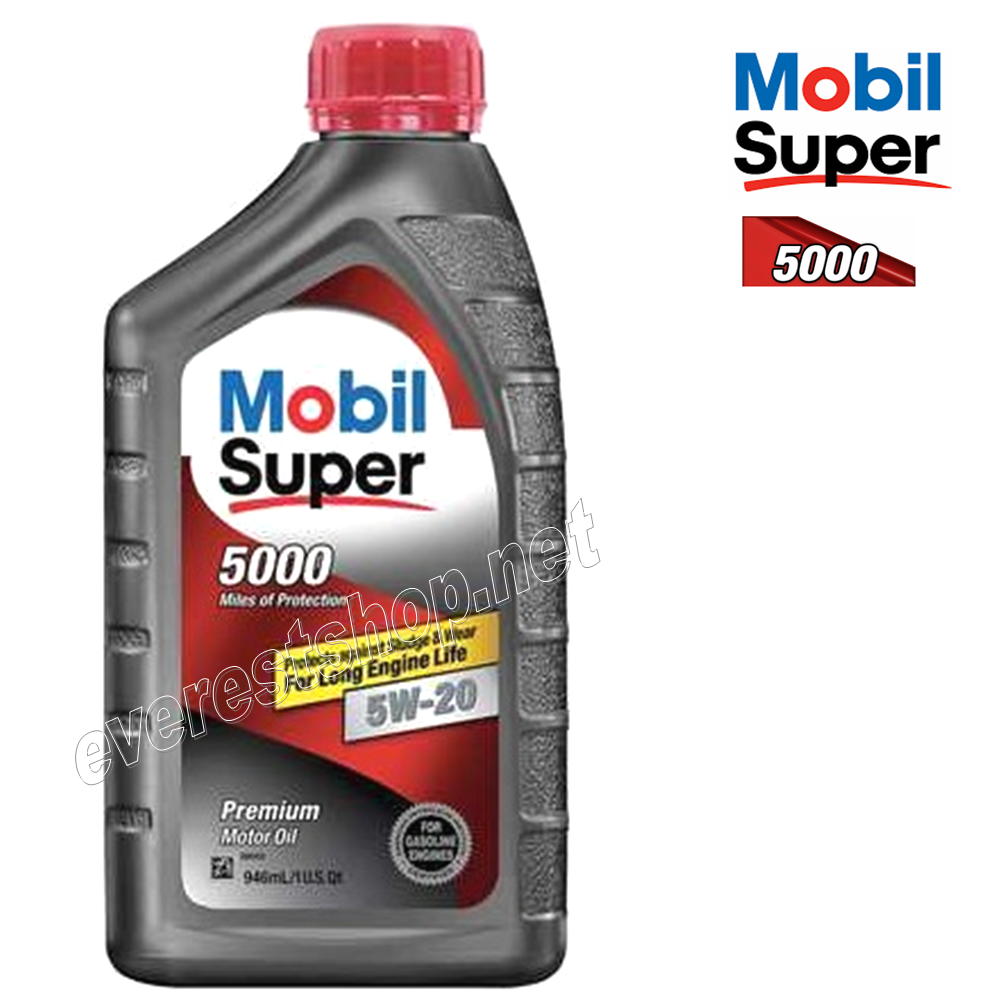 MOBIL 5 5W-20 Mobil Super 5000 Motor Oil 1 Qt * 5W-20 * 6 pcs - Image 1