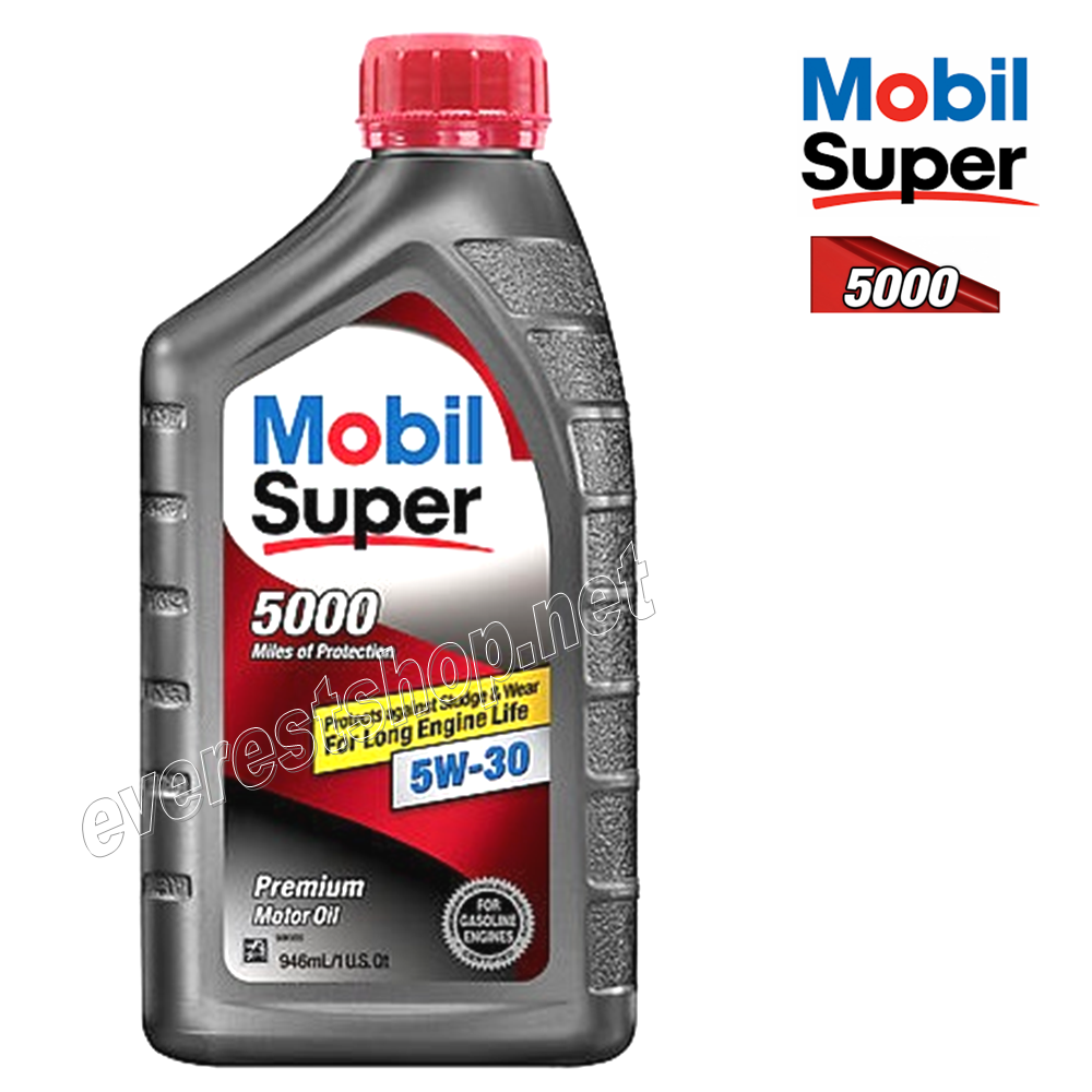 MOBIL 5 5W-30 Mobil Super 5000 Motor Oil 1 Qt * 5W-30 * 6 pcs - Image 1