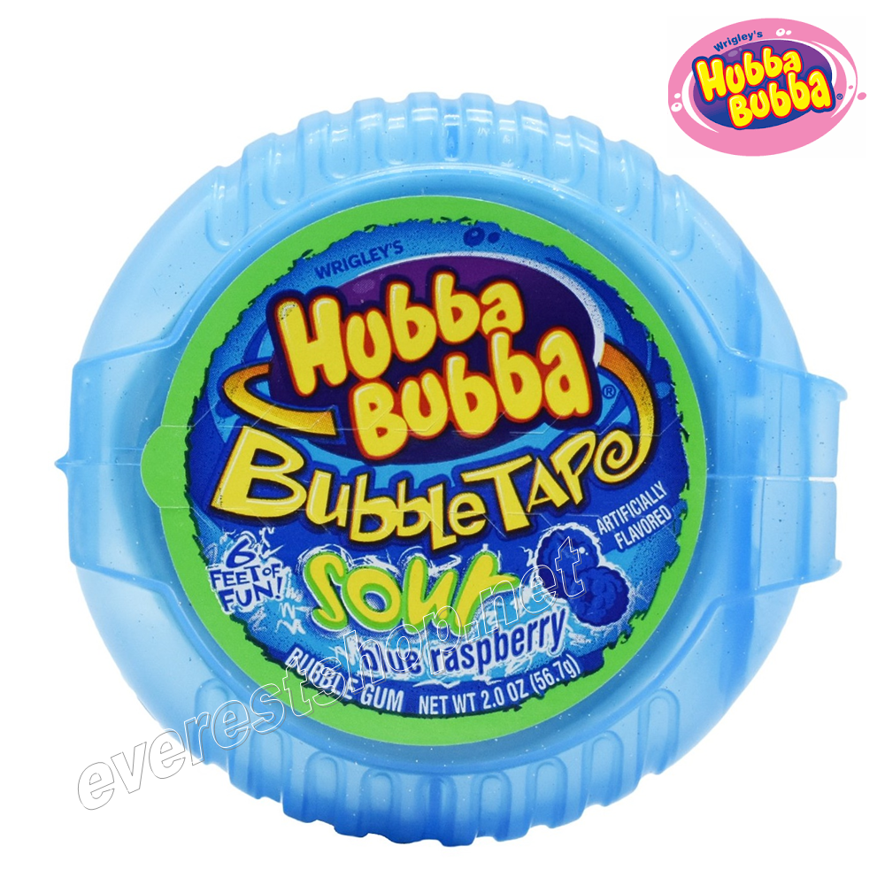 HUBBA BUBBA TAPE BLUE RASPBERRY Hubba Bubba Bubble Tape Gum * Blue Raspberry * 12 pcs - Image 1