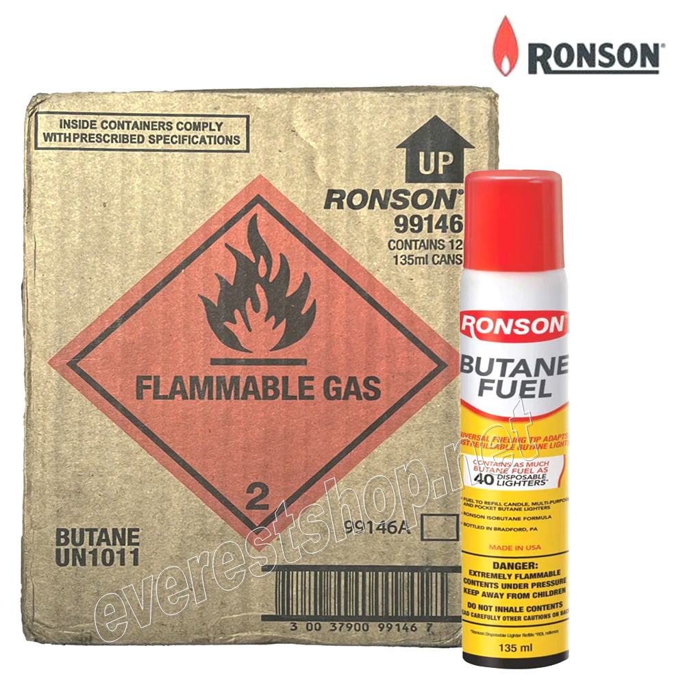 RONSON FUEL BUTANE 135 ml Ronson Lighter Butane 78 g ( 135 ml ) * 12 pcs - Image 1