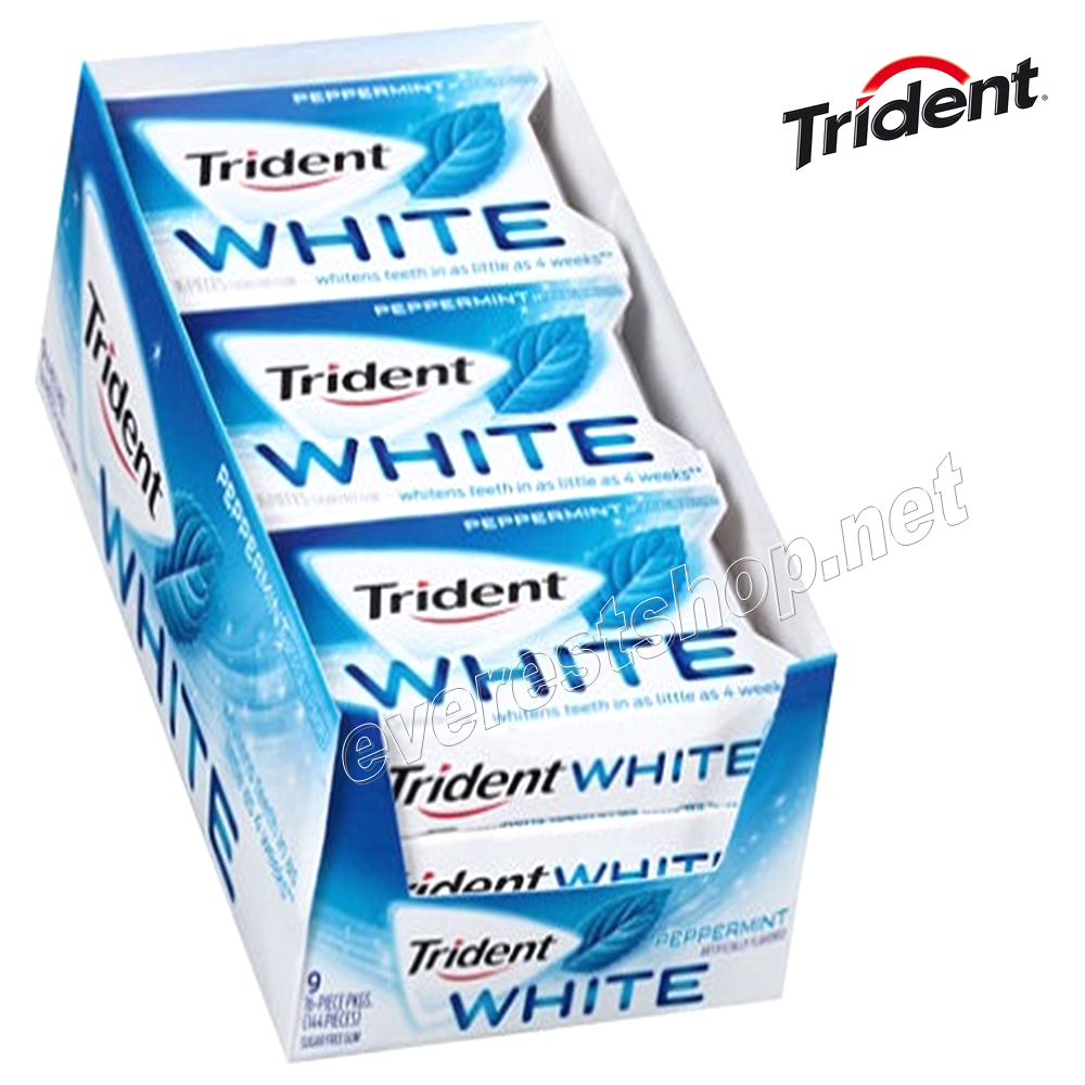 TRIDENT WHITE PEPPERMINT Trident White Gum * Peppermint * 12 Pcs Pack - Image 1