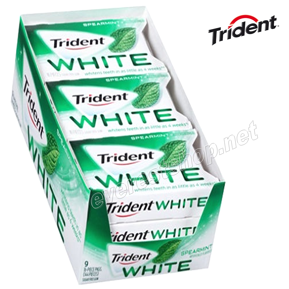 TRIDENT WHITE SPEARMINT Trident White Gum * Spearmint * 12 Pcs Pack - Image 1