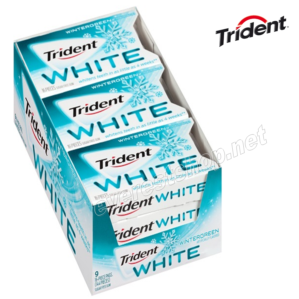 TRIDENT WHITE WINTERGREEN Trident White Gum * Wintergreen * 12 Pcs Pack - Image 1