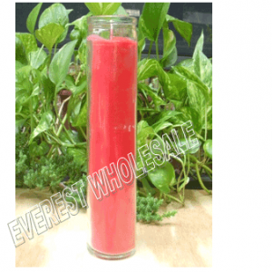 7 Days Candle With Glass Jar * Plain Red * 12 pcs