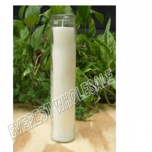 7 Days Candle With Glass Jar * Plain White * 12 pcs
