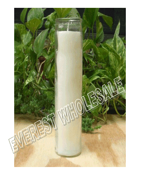 7 Days Candle With Glass Jar * Plain White * 12 pcs