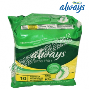 Always Ultra Thin * Regular With Wings 10 ct * 12 pcs