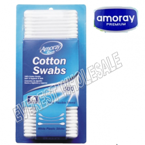 Amoray Cotton Swaps 500 ct * 6 pcs