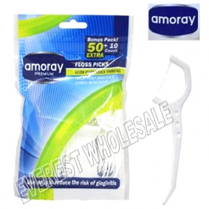 Amoray Dental Floss Pick 60 ct * 12 pcs