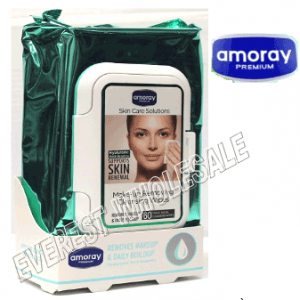 Amoray Makeup Removing Cleansing Wipes 60 ct pack * 6 packs
