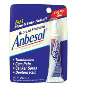 Anbesol Gel Mouth Pain Relief 0.25 fl oz * 6 pcs