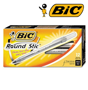 Bic Round Stick Pen * Black * 12 pcs / Box