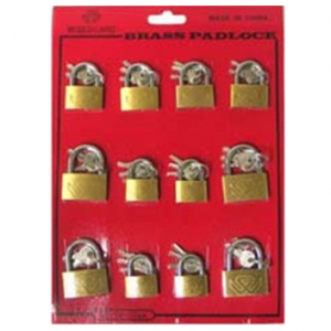 Brass Padlock 25-30-35 mm Assorted Display 12 pcs