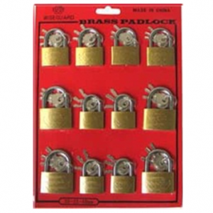 Brass Padlock 30-35-40 mm Assorted Display 12 pcs