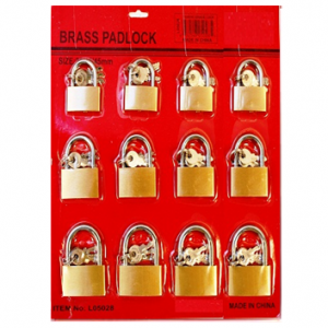 Brass Padlock 40-50 mm Assorted Display 12 pcs