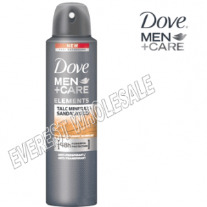 Dove Body Spray For Men 150 ml * Talc Mineral & Sandalwood * 6 pcs