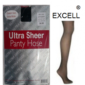 Excell Panty Hose Queen Size Jet Black * 12 pcs / pack