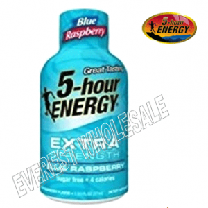Five Hour Energy Drink Extra Strength* Blue Raspberry * 12 count