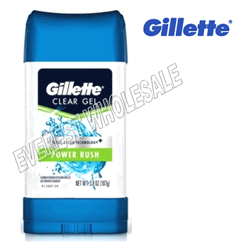 Gillette Clear Gel 4 oz * Power Rush * 6 pcs