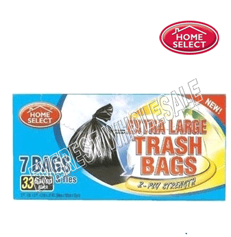 Home Select Black Trash Bags 33 gal x 7 count * 24 pcs