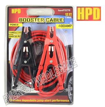 HPD Heavy Duty Booster Cable 400 Amp , 8 Ga, 12 ft