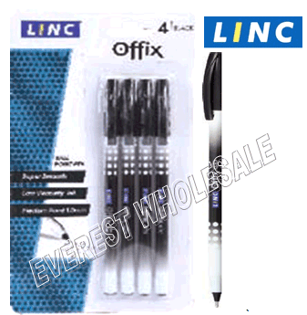 Linc Offix Ball Point Pen 4 Count Pack * Black * 12 packs