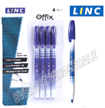 Linc Offix Ball Point Pen 4 Count Pack * Blue * 12 packs