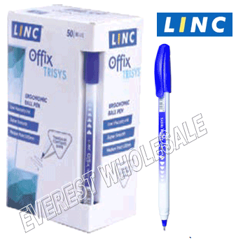 Linc Offix Ball Point Trysis Shape Pen 50 Count * Blue *
