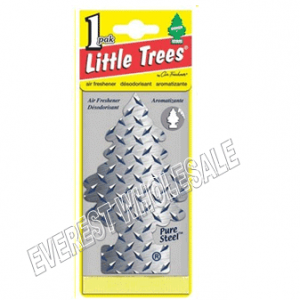 Little Trees Car Freshener * Pure Steel * 1`s x 24 ct