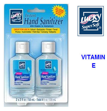 Lucky Hand Sanitizer 2 x 2 fl oz * Vitamin E * 12 pcs