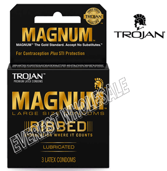 Trojan Magnum Ribbed 3 in Pack * 6 pks