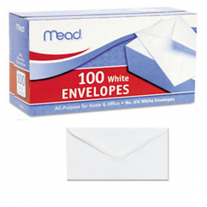 Mead Plain White Envelope 100 ct Box * Small * 6 Boxes
