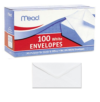 Mead Plain White Envelope 100 ct Box * Small * 6 Boxes