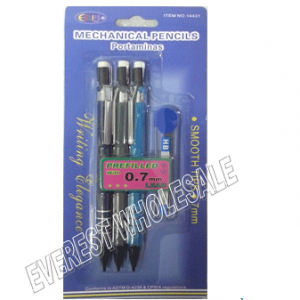 Mechanical Pencil 0.7 mm 3 ct Pack with Refill Blister * 12 pcs