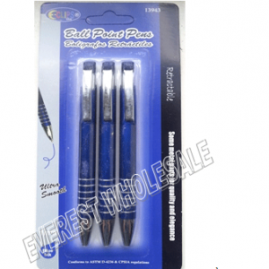 Metal Ball Pen 3 ct Pack * Blue * 12 pcs