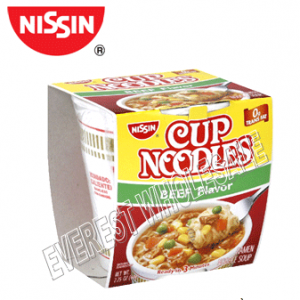 Nissin Noodle Soup 2.25 oz * Beef * 24 Pcs
