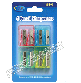 Pencil Sharpeners 4 ct Pack * 12 pcs