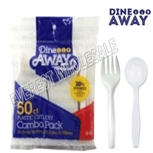 Plastic Light Duty FDA Approved 50 ct * Fork & Spoon * 12 Packs