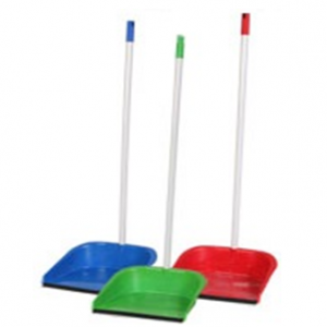Plastic Dust Pan With Handle * Assorted Colors * 12 pcs